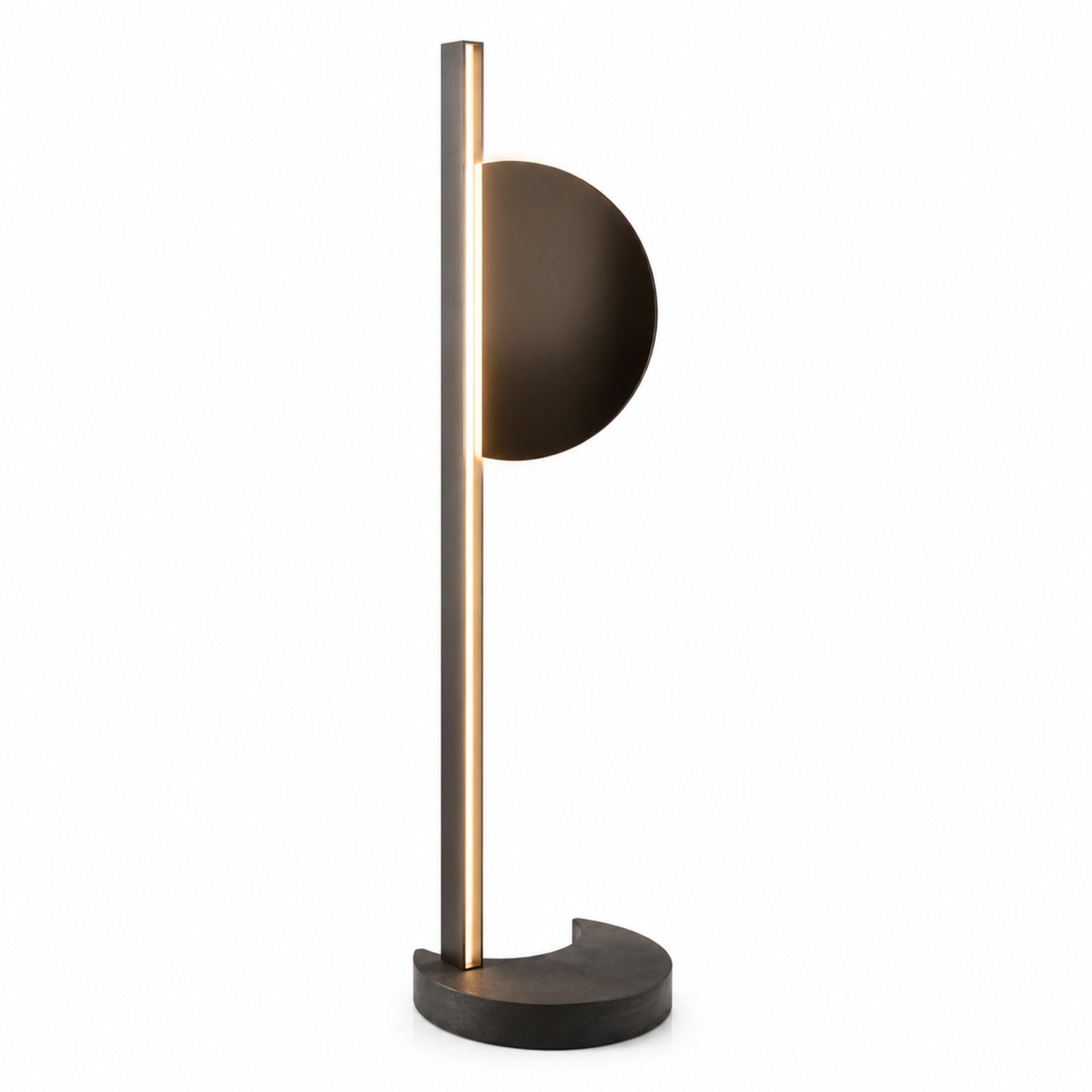 Lampadaire LED Eclipse Verticale – Éclairage design noir contemporain