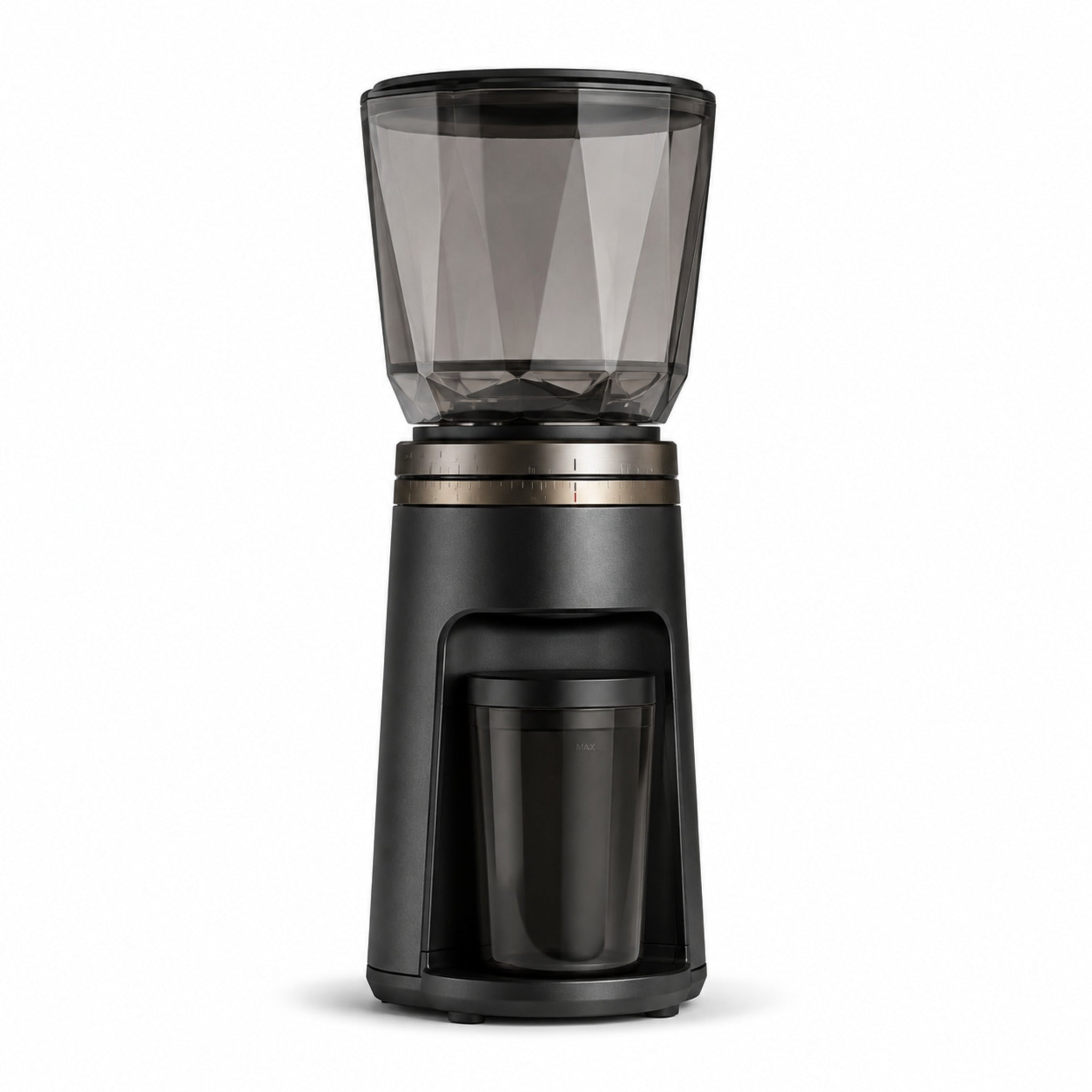Moulin à café électrique Nox – Broyeur réglable noir et verre fumé