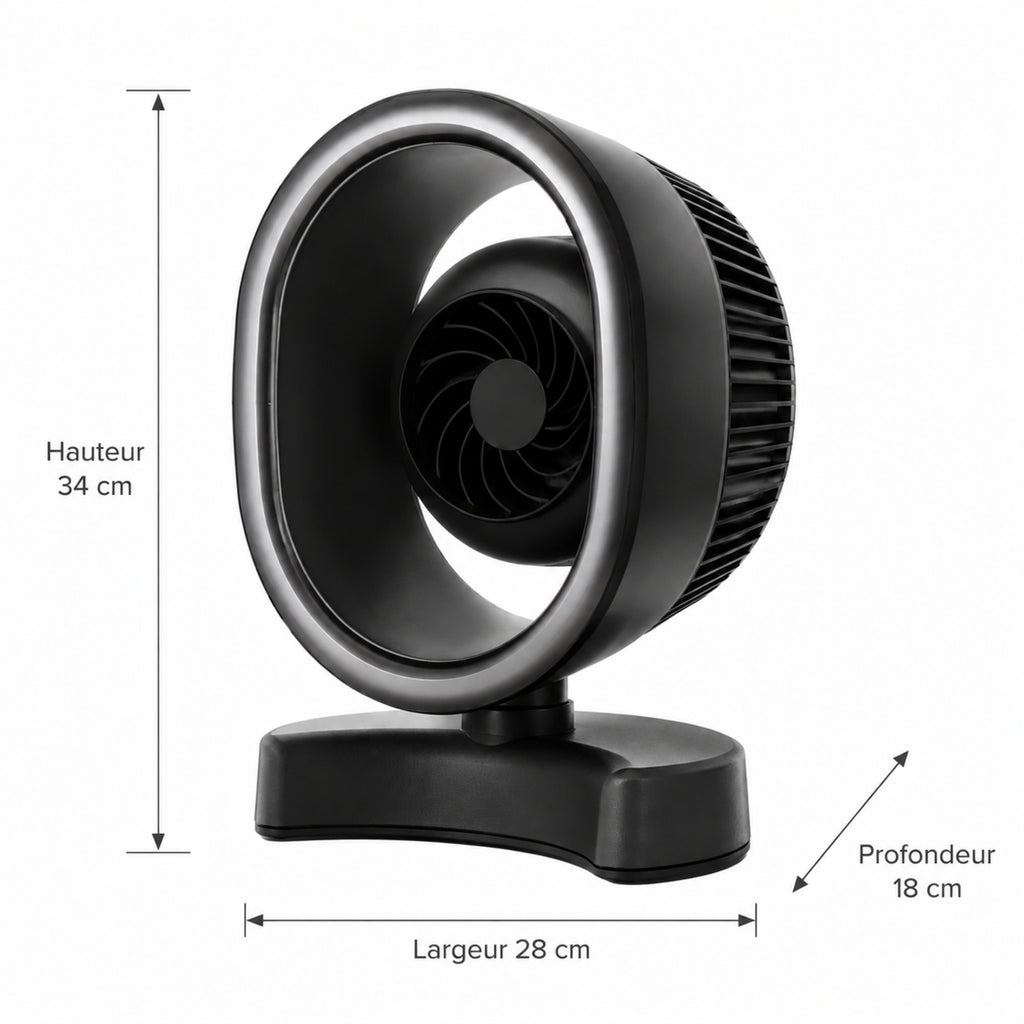 Ventilateur circulateur Serein – Ventilation de table compacte noire