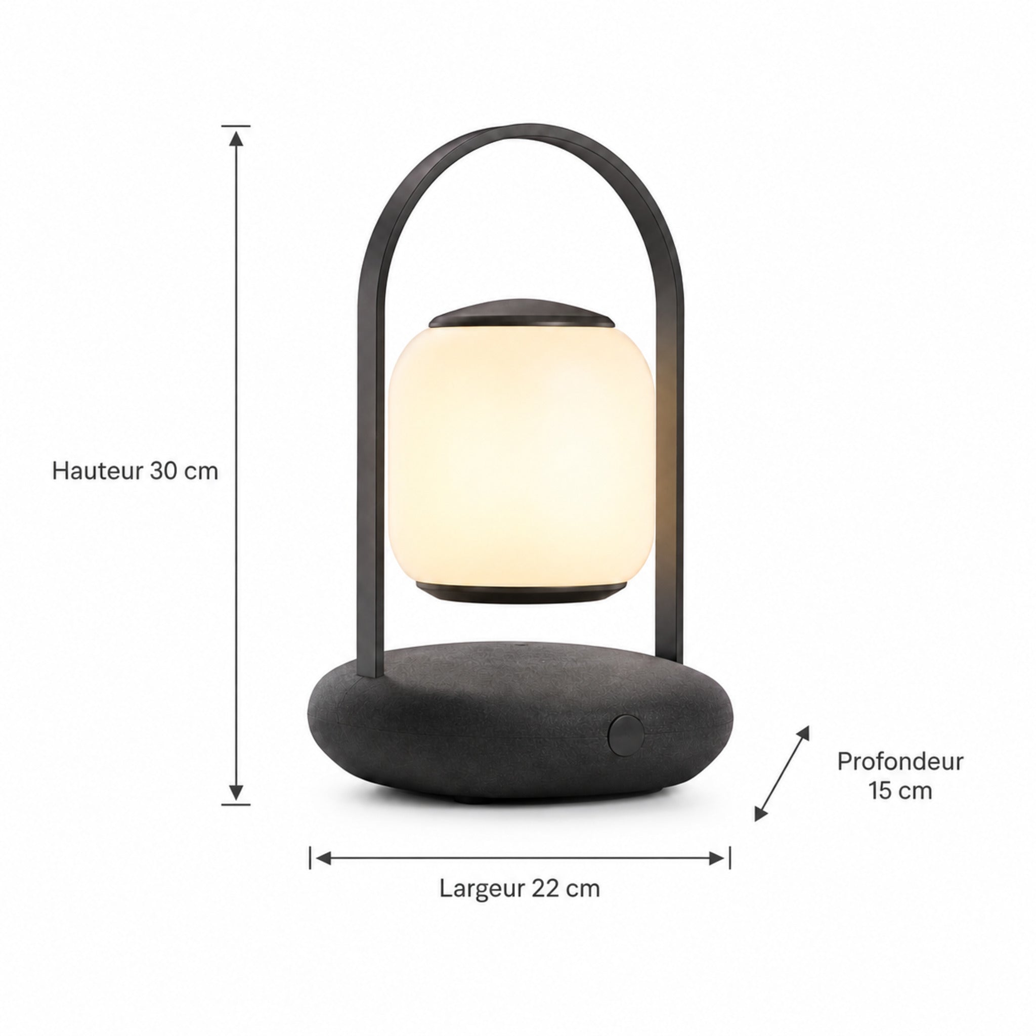 Lampe nomade rechargeable Sillage – Éclairage LED portable noir