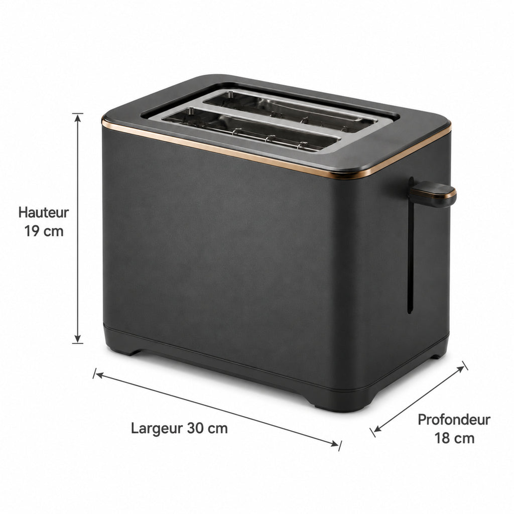 Grille-pain Vanta 2 fentes – Toaster noir graphite premium