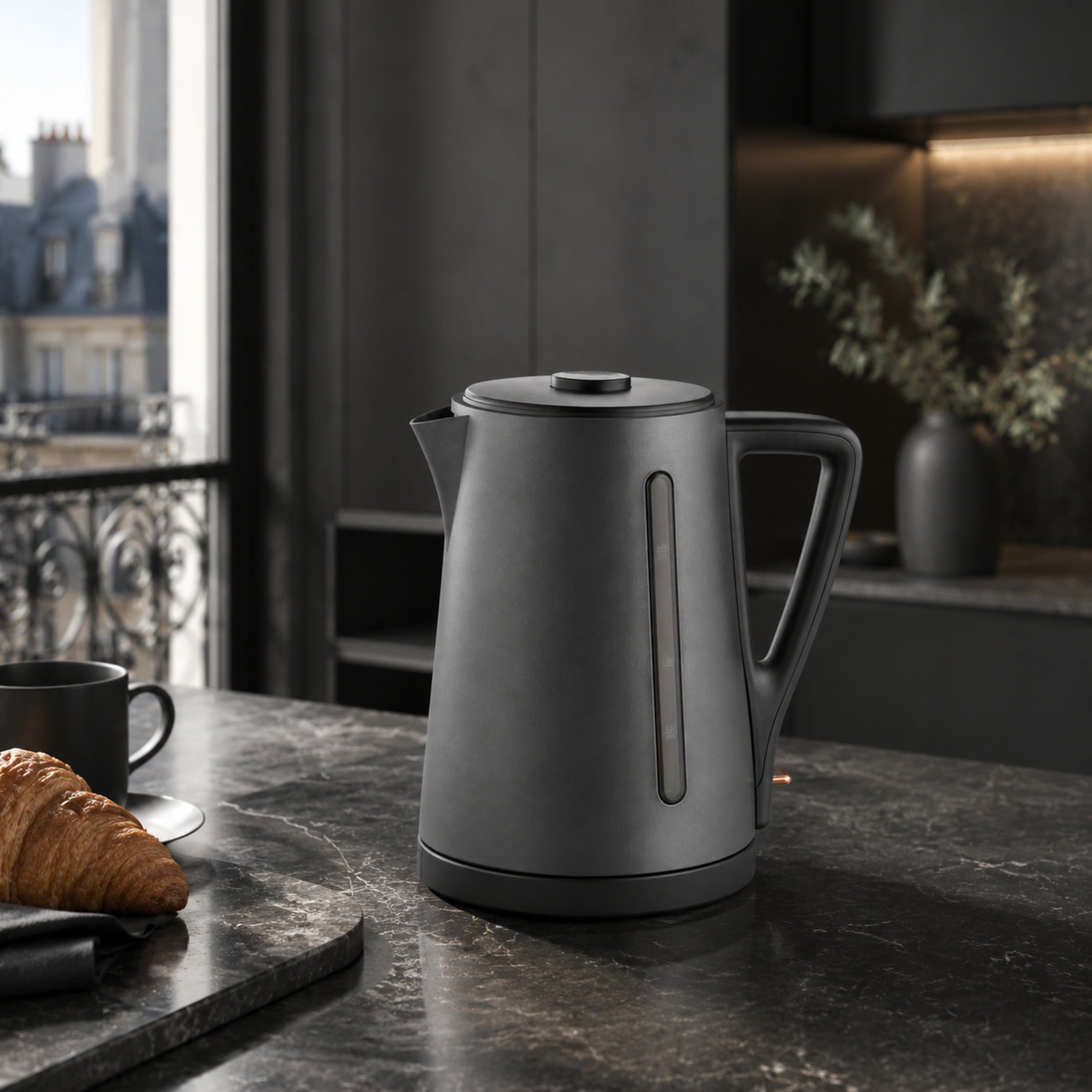 Bouilloire électrique Ardoise 1,7 L – Inox noir design