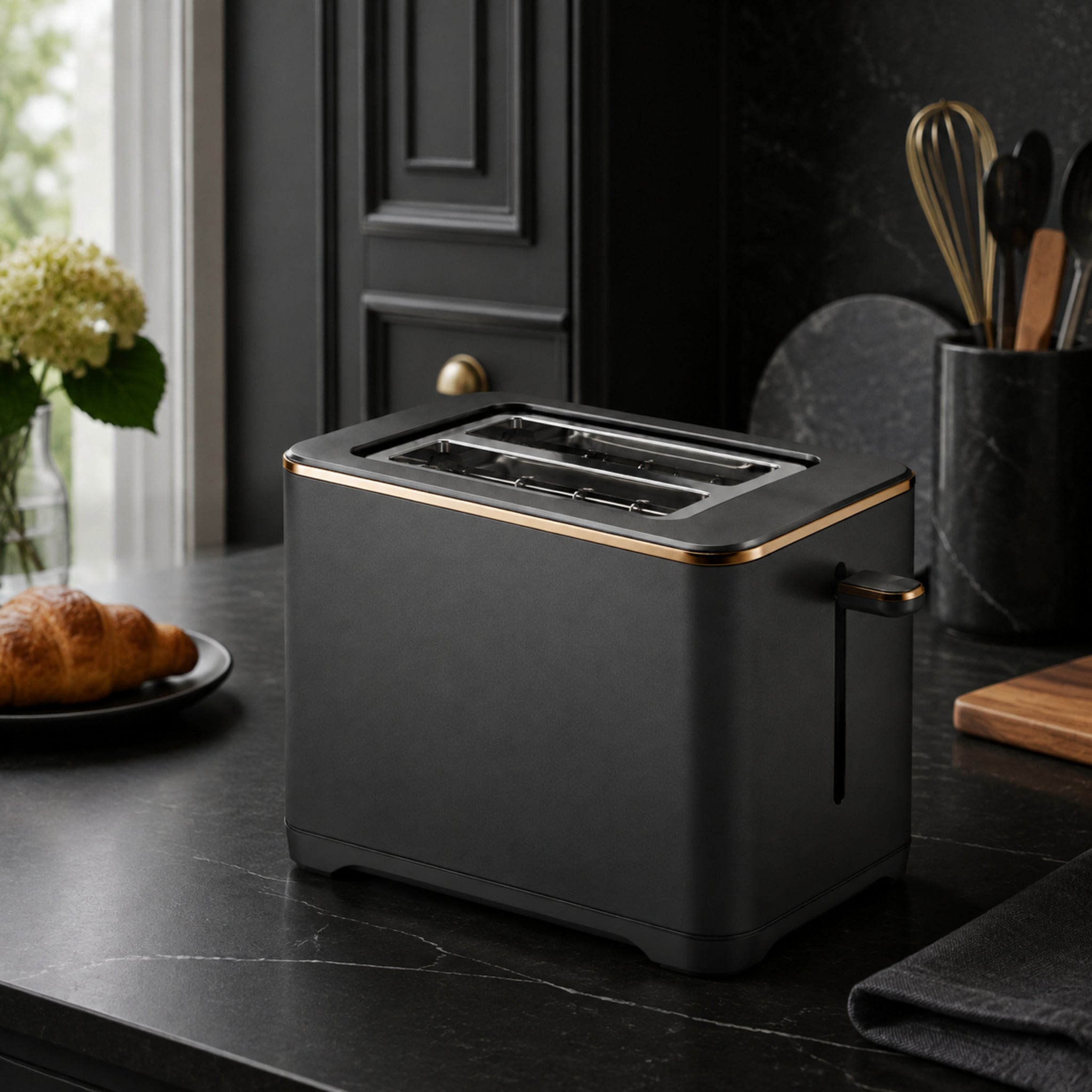 Grille-pain Vanta 2 fentes – Toaster noir graphite premium