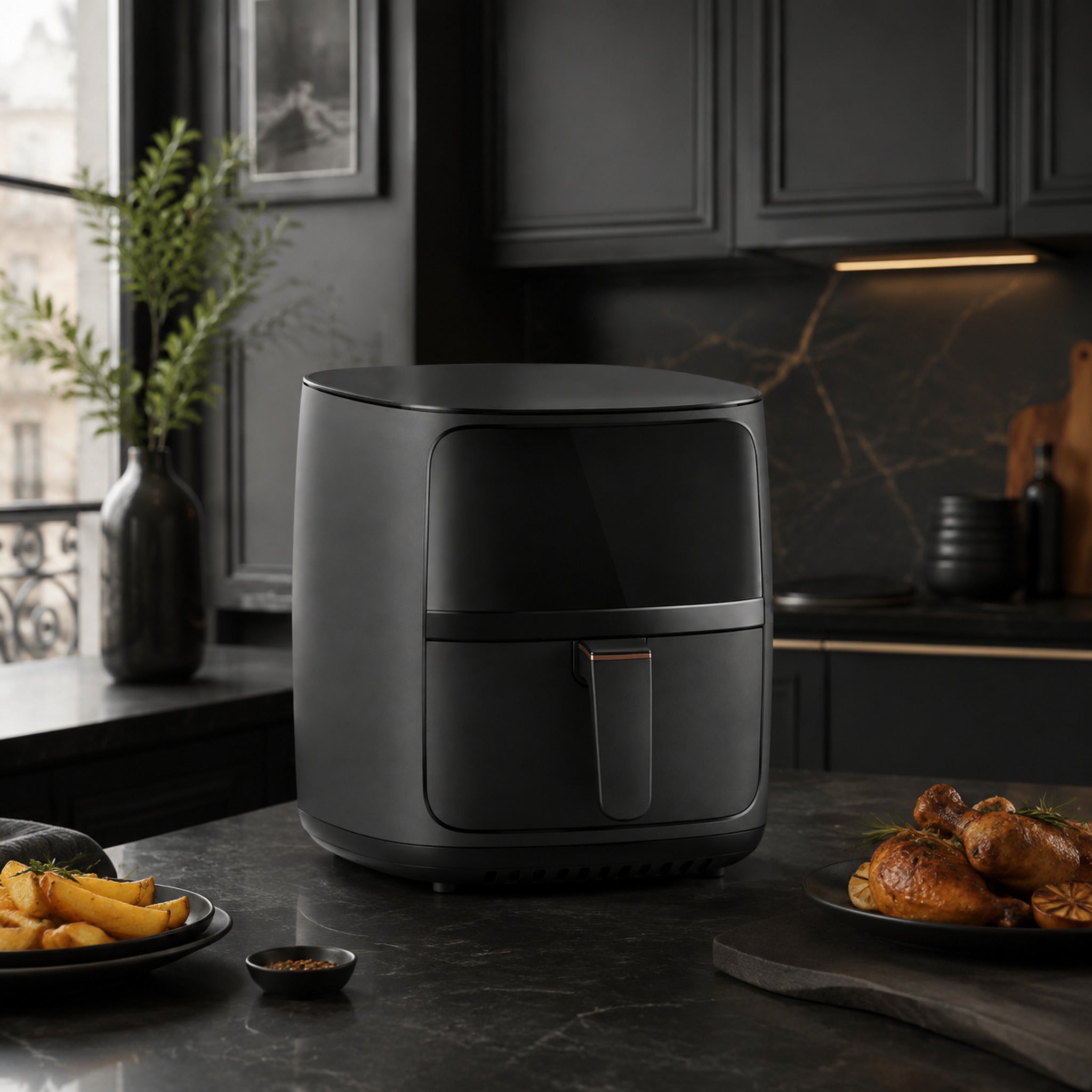 Friteuse à air chaud Cendre – Air fryer compact noir