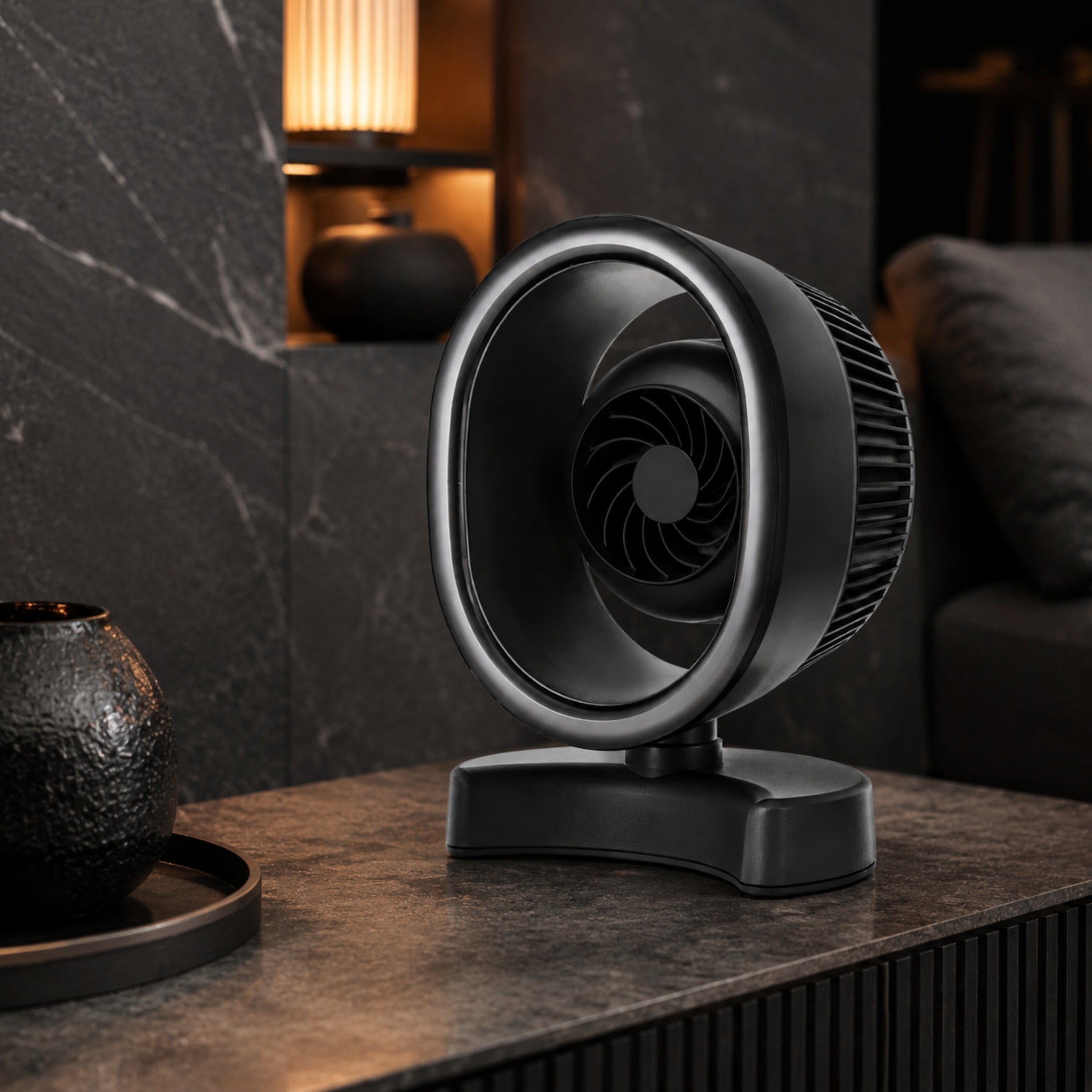 Ventilateur circulateur Serein – Ventilation de table compacte noire
